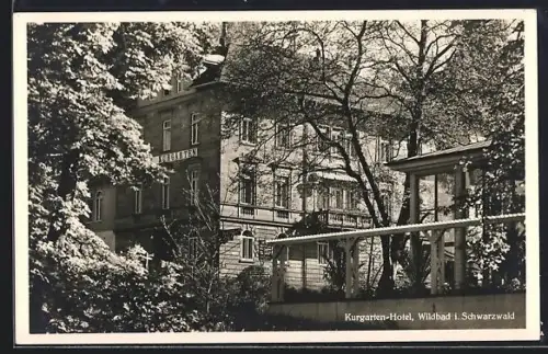 AK Wildbad i. Schwarzwald, Blick auf das Kurgarten-Hotel