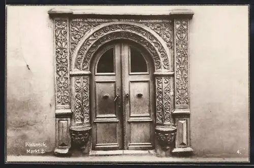 AK Pössneck, Hauseingang Markt 2