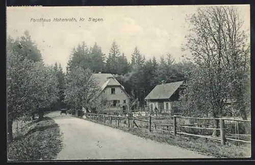 AK Netphen /Siegen, Blick zum Forsthaus Hohenroth