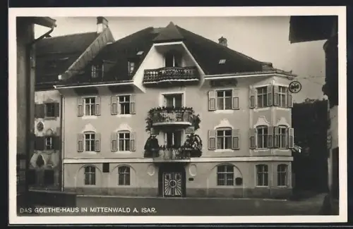 AK Mittenwald a. Isar, Anblick vom Goethe-Haus