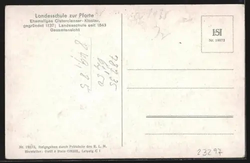 AK Naumburg a. S., Fliegeraufnahme der Landesschule zur Pforte