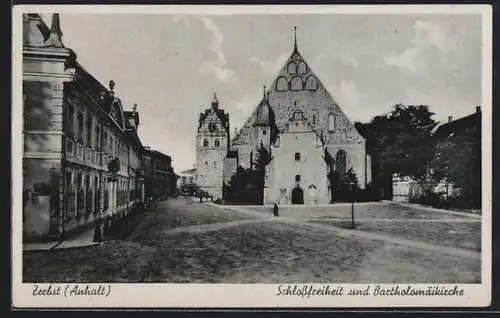 AK Zerbst /Anhalt, Schlossfreiheit und Bartholomäikirche
