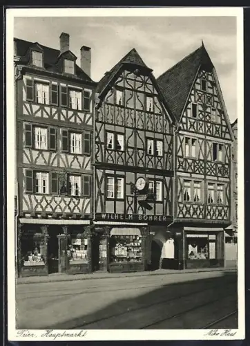 AK Trier, Hauptmarkt, Wilhelm Bohrer