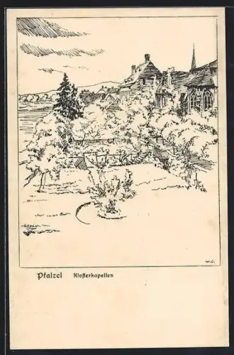Künstler-AK Pfalzel, Klosterkapellen
