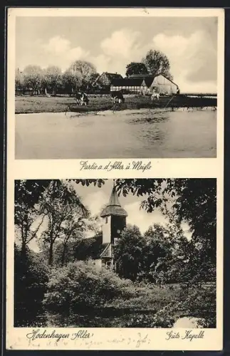 AK Hodenhagen /Aller, Partie an der Aller, Guts Kapelle