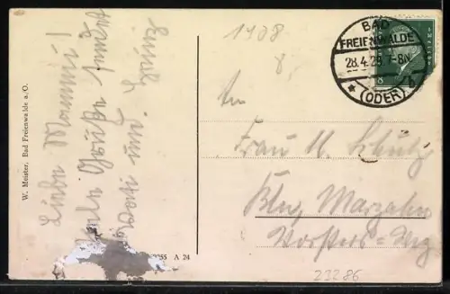 AK Bad Freienwalde a. O., Blick auf den Ort