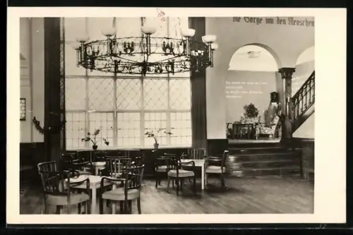 AK Bad Kösen, Kurheim Ernst Thälmann, Aufgang mit Gedächtnisecke