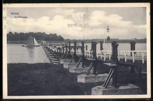 AK Wesel / Rhein, Schiffbrücke