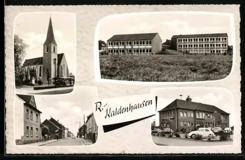 AK R.-Kaldenhausen, Kirche, Strassenpartie im Ort
