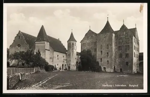 AK Harburg i. Schwaben, Partie am Burghof