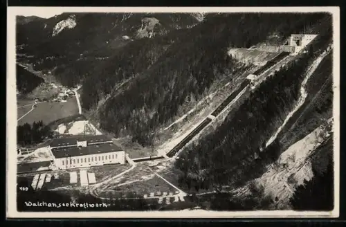 AK Walchensee, Walchenseekraftwerk aus der Luft