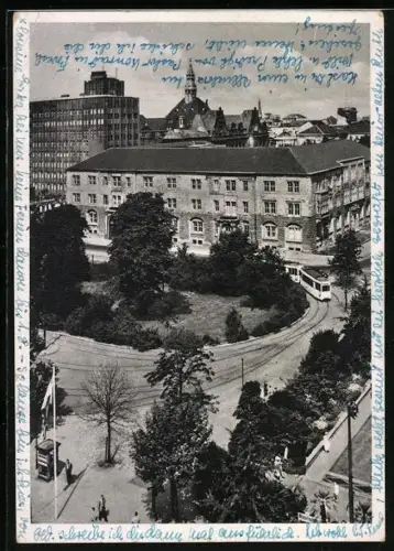 AK Düsseldorf, Graf-Adolf-Platz mit Stahlhof