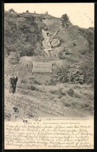 AK Halle a. S., Giebichenstein, Kaiser-Denkmal
