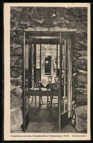 AK Oldenburg i. Holst., Felsenbau auf dem Schlosswall, Innenansicht