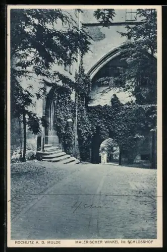 AK Rochlitz a. d. Mulde, Malerischer Winkel im Schlosshof