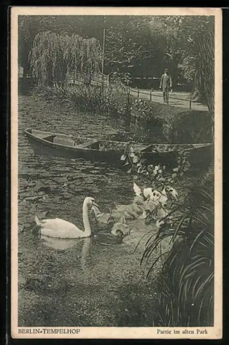 AK Berlin-Tempelhof, Partie im alten Park