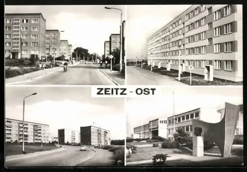 AK Zeitz, Wohngebäude, Strassenansichten, Denkmal