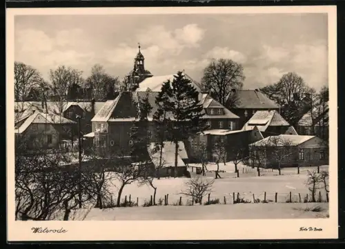 AK Walsrode, Winteransicht mit Kirche und historischen Gebäuden