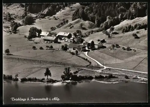 AK Trieblings b. Immenstadt., Ortsansicht vom Flugzeug aus