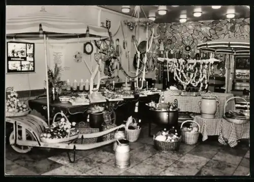 AK Gera, HO-Gaststätte Terrassencafé Osterstein, Geraer Bauernmarkt