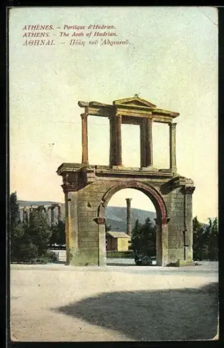 AK Athen, Portique d`Hadrien, Arch of Hadrian