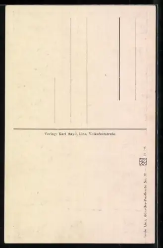 AK Linz a. D., Nepomukstatue am alten Linzer Brückenkopf