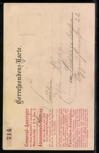 Künstler-Lithographie Ottensheim, Ansicht des Schlosses