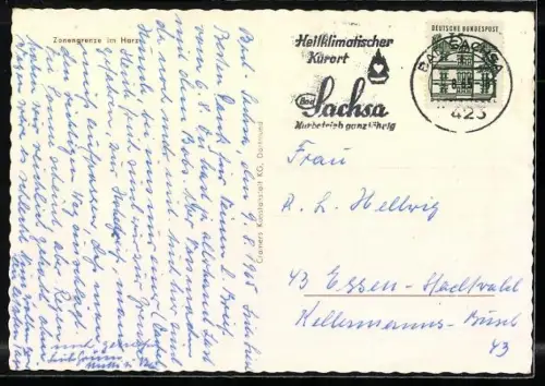 AK Zonengrenze im Harz mit Stacheldraht und Wachturm