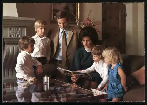 AK Liechtenstein, Erbprinz Hans Adam von und zu Liechtenstein mit Erbprinzessin Marie und den Kindern