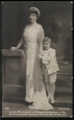 AK LL.AA.RR. Madame la Duchesse de Vendome et Mgr. le Prince Charles-Phillipe d`Orleans