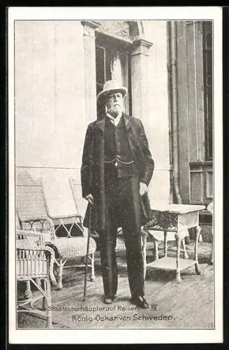 AK König Oskar von Schweden im im Anzug, Staatsoberhäupter auf Reisen