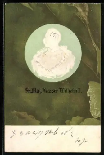 AK Kaiser Wilhelm II., Seitenportrait in Uniform