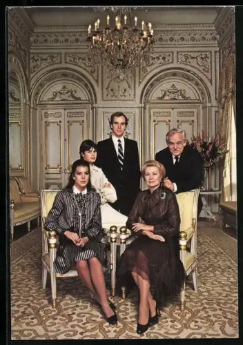 AK Fürst Rainier III. und Fürstin Gracia Patricia von Monaco mit Albert, Caroline und Stéphanie