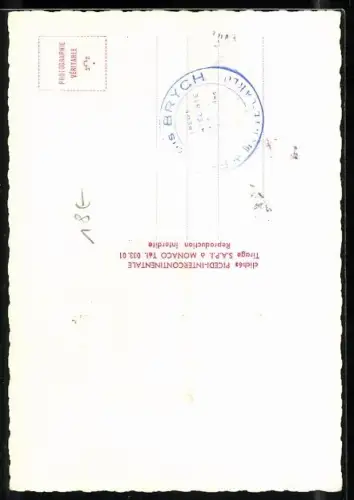 Maximum-AK Prinz Rainier III. von Monaco in Uniform mit Orden und seiner Gattin Grace Kelly, Wappen