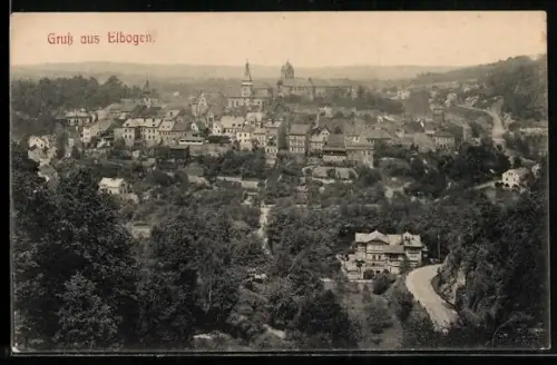 AK Elbogen, Gesamtansicht aus der Vogelschau