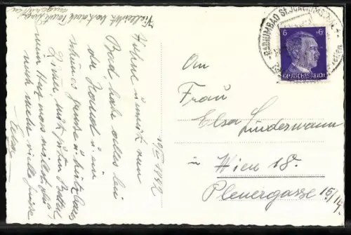 AK St. Joachimsthal, Kurgebäude und Ortsansicht aus der Vogelschau