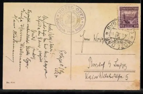 AK Gottesgab, Gesamtansicht mit Umgebung im Winter