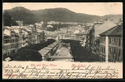 AK Karlsbad, Alte u. Neue Wiese, Brücken