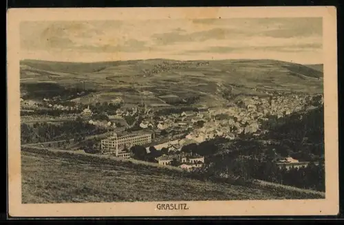 AK Graslitz, Gesamtansicht mit Fernblick