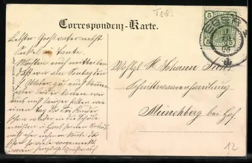 AK Eger, Ortspanorama mit Feldern