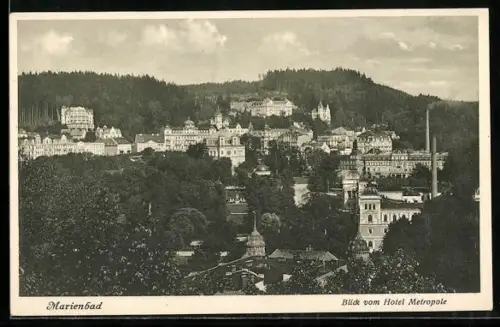 AK Marienbad, Ortsansicht vom Hotel Metropole aus