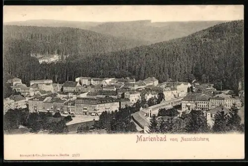AK Marienbad, Totalansicht vom Aussichtsturm