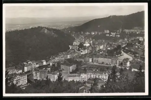 AK Karlsbad, Gesamtansicht aus der Vogelschau