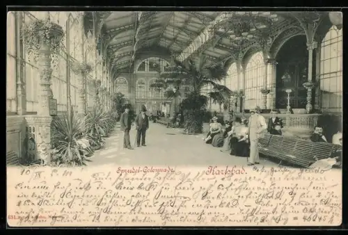 AK Karlsbad, In der Sprudel-Colonnade