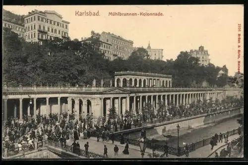 AK Karlsbad, Mühlbrunnen-Kolonnade