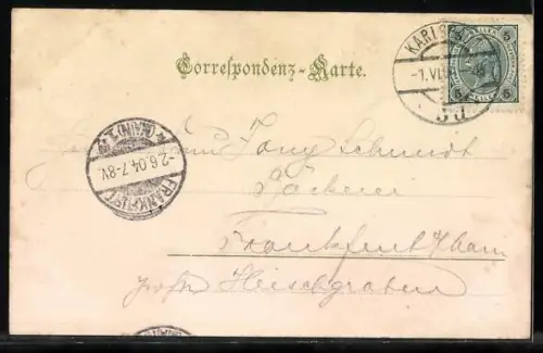 AK Karlsbad, Partie am Westend mit Russischer Kirche