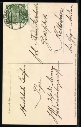 AK Karlsbad, An der Tepl bei Café Kaiserpark