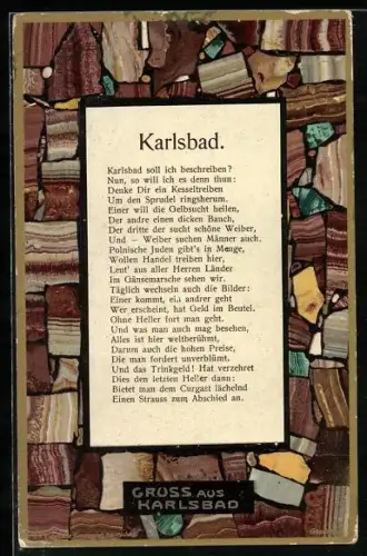 Lithographie Karlsbad, Karlsbad soll ich beschreiben?..., Passepartout