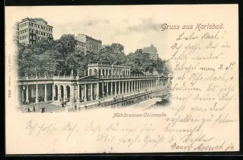 AK Karlsbad, Mühlbrunnen-Colonnade