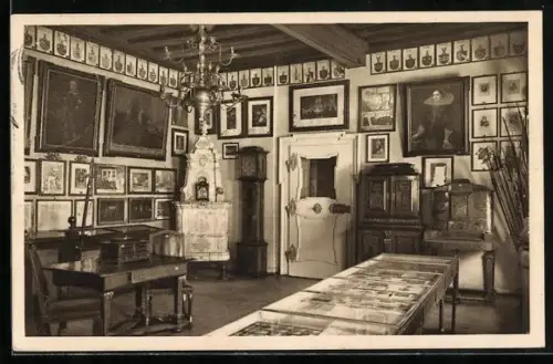 AK Eger, Blick in das Wallensteinzimmer